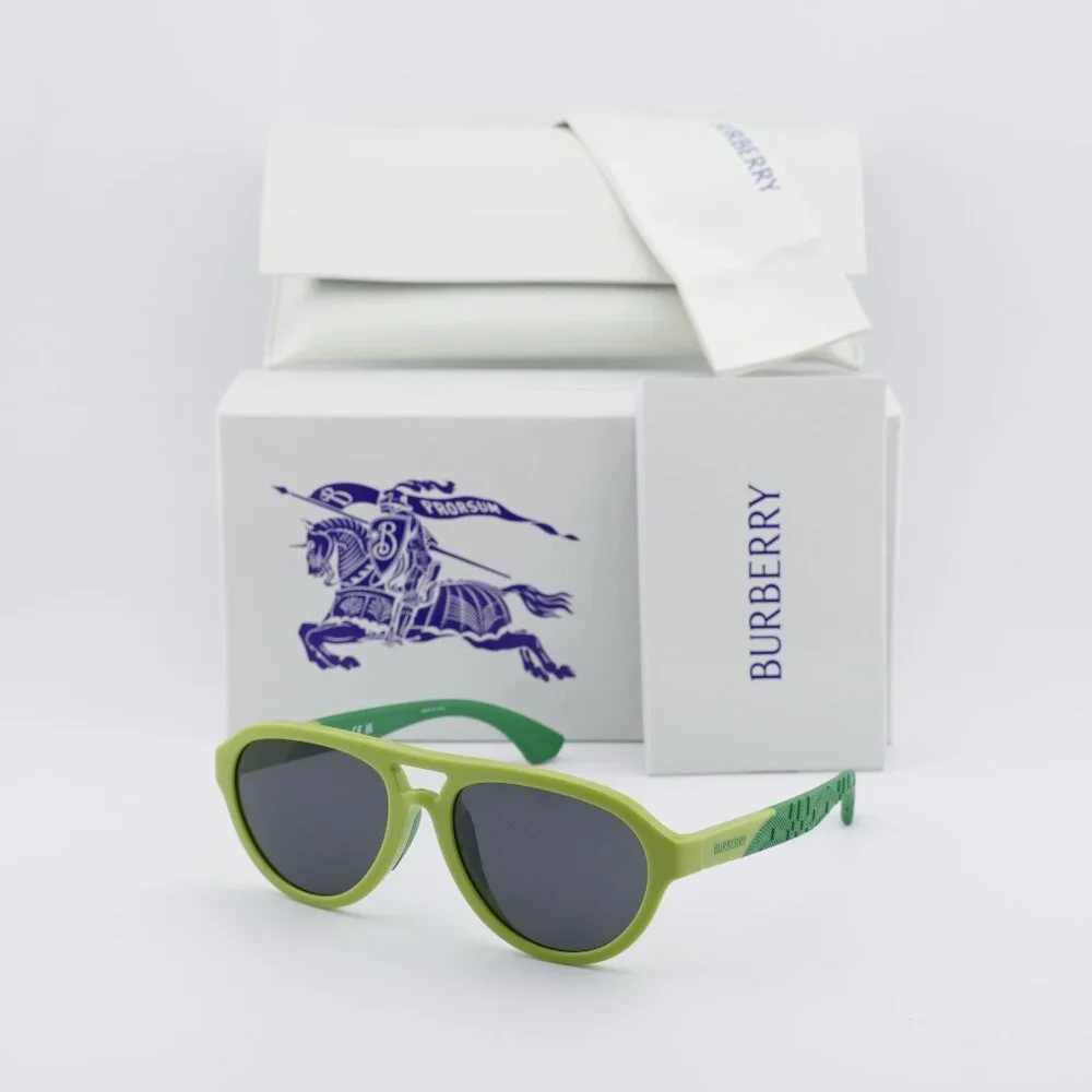 Burberry Kids JB4005U 418287 Aviator Sunglasses - Green/Grey
